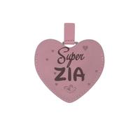 Créa03 Specchio rotondo tascabile da portare ovunque, Cuore,Super ZIA, ottima idea regalo per compleanno, Natale, festa, sorella, madrina