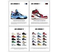 CREAARO Hypebeast Poster con sneaker senza cornice di Michael Jordan, decorazione per la stanza, per adolescenti, ragazzi, uomini, 4 pezzi, 20,3 x 30,5 cm