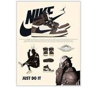 CREAARO Poster Hypebeast Sneaker senza cornice - Hypebeast Shoes poster per ragazzi ragazzi uomini camera - AJ-Travis Scott - Poster artistico da parete con scarpe 30,5 x 40,6 cm