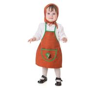 Creaciones Llopis Costume da grembiule marrone Teja, costume castagna ragazza, costume castagna (3-5 anni)