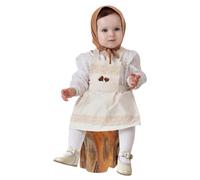 Creaciones Llopis Daria - Costume da castagna per bambina con grembiule e fazzoletto (0-12 mesi)