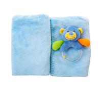 Creaciones Llopis Set Regalo+coperta In Pile+sonaglio Orsetto 100x75 Cm 16 Cm