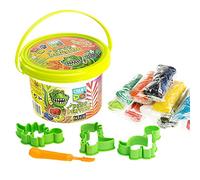 Creadò' Nice Group - Dino Dentino, Secchiello Set con Pasta da Modellare e Forme di Dinosauri, Multicolor