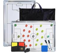 CREADY® Lavagna Allenatore di Calcio 44 x 31 cm, Cartella Tattica per Allenamento, Regali per Allenatori, Lavagna Magnetica Calcio, Lavagna Calcio Allenatore con Schede Magnetiche e Accessori