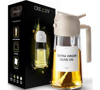CREADY Spruzzatore per olio da cucina - 470 ml bottiglia di olio d'oliva | Dispenser di olio e spruzzatore olio 2 in 1 | Bottiglia spray per olio per cucinare | Spruzzatore di olio d'oliva per