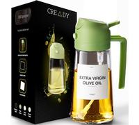 CREADY Spruzzatore per olio da cucina - 470 ml bottiglia di olio d'oliva | Dispenser di olio e spruzzatore olio 2 in 1 | Bottiglia spray per olio per cucinare | Spruzzatore di olio d'oliva per