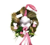 CreaFlor Home Ghirlanda Per Porta Ø 30 Cm Gatto, Rosa Bianco
