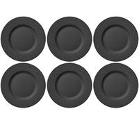 CREAFLOR HOME Villeroy & Boch Manufacture Rock - Set di 6 piatti piani, diametro 27 cm, colore: Nero/Grigio