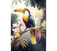CREAFOMIFE Puzzle da 2000 pezzi per adulti, difficile, impegnativo e colorato, grande puzzle, regalo per gli amanti del puzzle e decorazione della casa, stile pittura a olio, tucano (98,5 x 66,5 cm)