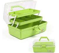 Creahaus Scatola portaoggetti multiuso da 30,5 cm, organizer, cassette degli attrezzi, valigetta per arti e bricolage, per cucito, organizer, scatola medica, cassetta di pronto soccorso(verde)