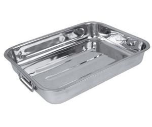 Crealys 500535 - Teglia da Forno in Acciaio Inox, 32 x 24 cm