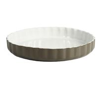 CREALYS 512736 - Stampo per Torta salata, in Ceramica, 28 cm, Colore: Tortora