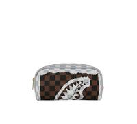 Cream And Brown Tear Check Pouch Sprayground