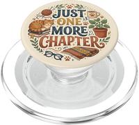 Cream Just One More Chapter Cat Book Lover Librarian Bookish PopSockets PopGrip per MagSafe