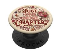 Cream Just One More Chapter Romantic Bookish Aesthetic PopSockets PopGrip Adesivo