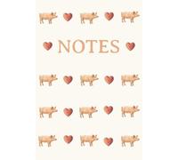 Cream Pig Notebook: Farm animal, Notes, Journal, Composition notebook, Exercise Book, Piggy, Birthday, Christmas, Gift, Animal lover, 6x9 Paperback, 75 Pages
