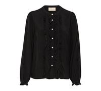 Cream - Pitch Black Blusa a Maniche Lunghe con Balze - - Blouses & Shirts - Donna - Nero - S