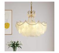 Cream Style Shell Crystal Chandelier Living Room Light Luxury And Minimalist Master Bedroom LED Lighting