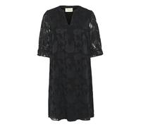 Cream Women's Dress V-Notch Neck Half Sleeves Chiffon A-Line Fit Above The Knee Vestito, Pitch Black, 46 Donna