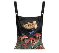 CREAMIC Borsa per mollette da bucato a forma di fungo rosso, regolabile, da appendere alla porta, borsa per la biancheria, organizer da appendere con corda per appendere per casa all'aperto