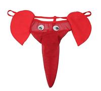 Creamlin Il Reggiseno Divertente del G-Stringa dei Cinghie dei Riassunti del Sacchetto della Biancheria Intima dell'elefante degli Uomini Sexy (Rosso)