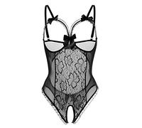 Creamlin Lingerie di grandi dimensioni per le donne Lingerie Sexy Body One-Piece Teddy Black, nero 2, Taglia unica