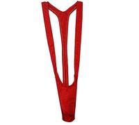 Creamlin Perizoma Regolabile da Uomo Stile Borat Vling Elasticizzato Intimo Sexy Bretella Cinghia (Rosso)