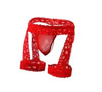 Creamlin Slip Sexy da Uomo in Pizzo con Perizoma in Bikini (Rosso)