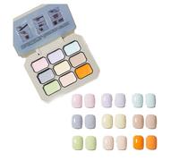 Creamy Colorful Nail Polish Set,Gel Nail Polish Summer Colors,2024 New Nine-Square Grid Solid Gel Glue Nail Polish Glue Set,Long Lasting Solid Nail Polish Palette (1#, 9 colori)