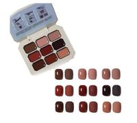 Creamy Colorful Nail Polish Set,Gel Nail Polish Summer Colors,2024 New Nine-Square Grid Solid Gel Glue Nail Polish Glue Set,Long Lasting Solid Nail Polish Palette (6#, 9 colori)