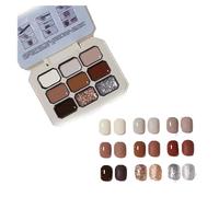 Creamy Colorful Nail Polish Set,Gel Nail Polish Summer Colors,2024 New Nine-Square Grid Solid Gel Glue Nail Polish Glue Set,Long Lasting Solid Nail Polish Palette (4#, 9 colori)