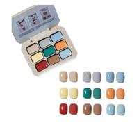 Creamy Colorful Nail Polish Set,Gel Nail Polish Summer Colors,2024 New Nine-Square Grid Solid Gel Glue Nail Polish Glue Set,Long Lasting Solid Nail Polish Palette (7#, 9 colori)