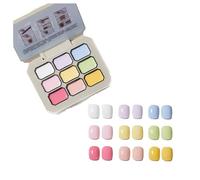 Creamy Colorful Nail Polish Set,Gel Nail Polish Summer Colors,2024 New Nine-Square Grid Solid Gel Glue Nail Polish Glue Set,Long Lasting Solid Nail Polish Palette (3#, 9 colori)