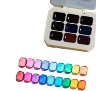 Creamy Colorful Nail Polish Set, Nine-Square Grid Solid Gel Glue , Solid Gel Polish Palette, Cream for Women&Girls&Friend DIY Home (#6)
