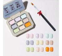 Creamy Colorful Nail Polish Set,Versatile Summer Colors Nine-Square Grid Solid Gel Glue Nail Polish,Long Lasting Solid Palette,For Women&Girls&Friend Diy Home (C#3, Pack of 1)