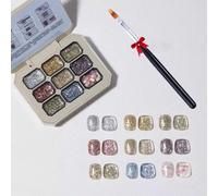 Creamy Colorful Nail Polish Set,Versatile Summer Colors Nine-Square Grid Solid Gel Glue Nail Polish,Long Lasting Solid Palette,For Women&Girls&Friend Diy Home (K#11, Pack of 1)