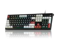 Creamy Keyboard, K2 MageGee tastiera cablata RGB retroilluminata 104 impermeabile ergonomica, PC per PC/loptop/MAC - Knight Red