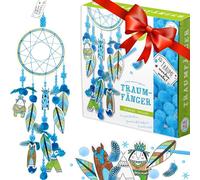 Creanino Set di acchiappasogni, per bambini, set fai da te per ragazzi, acchiappasogni (blu)