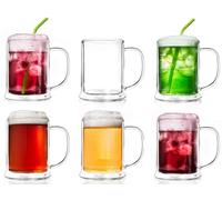 Creano 6 Bicchieri Birra Doppia Parete 500ml - Vetro Termico Isolante in Borosilicato - Bicchiere da Birra Elegante Resistente Lavabile in Lavastoviglie - Idea Regalo -Set 6x 500ml