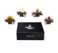 Creano 6x Fiori di Tè Nero "Tèlini" in Scatola Regalo Magnetica con Goffratura Argento - Set Elegante di Tè Fiorito, Perfetto come Idea Regalo Premium