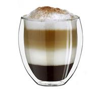 Creano Bicchiere XXL a Doppia Parete - Vetro Termico Borosilicato, Grande Capacità 400ml, Ideale per Caffè, Tè e Bevande Calde