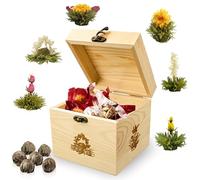 Creano Mix di Tè di Fiori - Scatola di Legno Con 6 Fiori | 3 Tipi Diversi (Tè Bianco)