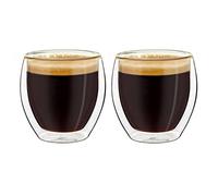 Creano Set 2 Tazze Cafè Espresso 100ml Doppia Parete in Vetro Borosilicato con Effetto Galleggiante | Bicchieri Termici Isolanti - Design Elegante Regalo Premium - Set: 2x 100ml (confezione da 1)
