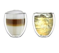 Creano Set di 2 Bicchiere Termico XXL a Doppia Parete - Vetro Termico Borosilicato, Grande Capacità 400ml, Ideale per Caffè, Tè e Bevande Calde