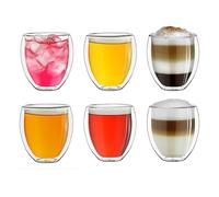 Creano Set di 6 Vetro Termico XXL a Doppia Parete, Grande Bicchiere da Bere Resistente al Calore in Vetro Borosilicato, Vetro per caffè/tè | 400ml
