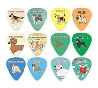 Creanoso Cool Dog Chitarra Picks (12-Pack) - Medium Gauge Celluloid - Unico Musica Regali & Stocking punterie per uomini lo Marito papà Fidanzato Son ragazzi Bambini Musicista bambini Giorno propriet