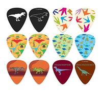 Creanoso Refroidir Dinosaur Guitar Pick (12-Pack) - Medium Gauge Celluloid - Musique Cadeaux uniques et bas de Noël pour hommes le mari papa Boyfriend Fils garçons Jour Musicien Père Cadeau