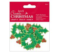Creare Natale feltro Holly adesivi (8 pezzi), multicolore, taglia unica