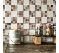 CREARREDA Adesivi per Piastrelle 30x30 cm, Piastrelle Adesive Antigraffio e Impermeabili PVC Piastrelle Autoadesive per Decorazione, Adesivi Piastrelle per Bagno e Cucina Mattonelle Adesive Fai da te