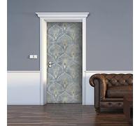 CREARREDA Adesivi per Porte in PVC Premium, Door Cover, Damasco Dorato, Applicazione Facile e Senza Bolle, Rivestimenti per Porte da Interno 83 x 210 Rifilabili, 20176